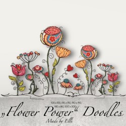 Stickdateien Flower Power Doodles