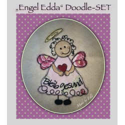 Stickdateien Engel Edda Doodle + Button bis 13 x 10
