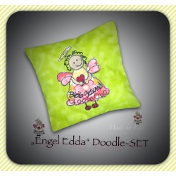 Stickdateien Engel Edda Doodle + Button bis 13 x 10