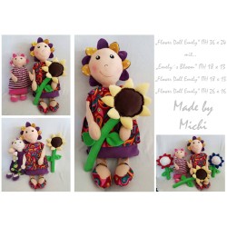 Flower Doll Emely ITH - 3 Dolls 36x24