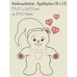 Stickdatei Weihnachtsbär-Applikation Doodle - ab 4,50 €