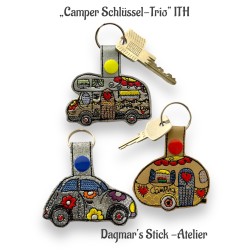 Stickdateien Camper Schlüssel-Trio ITH 100 x 100  - 8.90 €