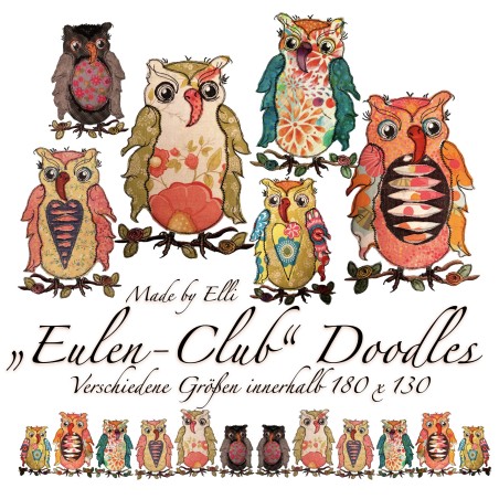 Stickdateien Eulen-Club Doodles  SETs ab 7.90 €